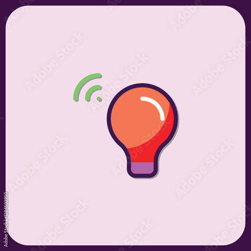 Smart Lightbulb Icon: Wireless Connectivity Symbol