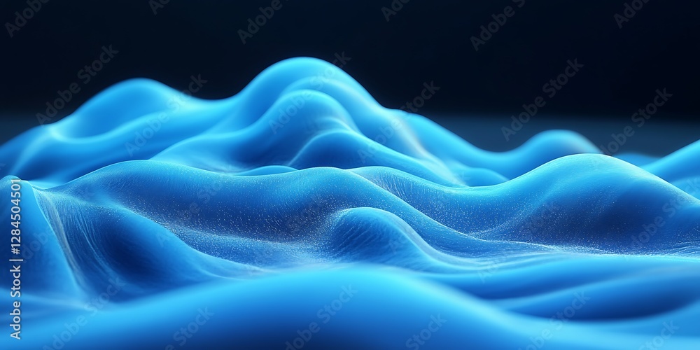 Obraz premium Abstract Blue Wave Patterns, 3D background, graphic design