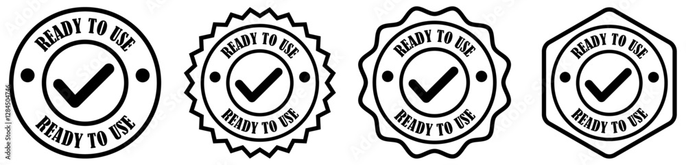 Ready to use rubber stamp on white background. Ready to use quality badge. Vector ready label collection. Authenticity check icon. Vector illustration
