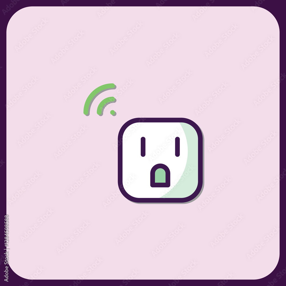 Smart Plug Icon: Wireless Power Outlet Illustration Smart Plug Icon: Wireless Power Outlet Illustration