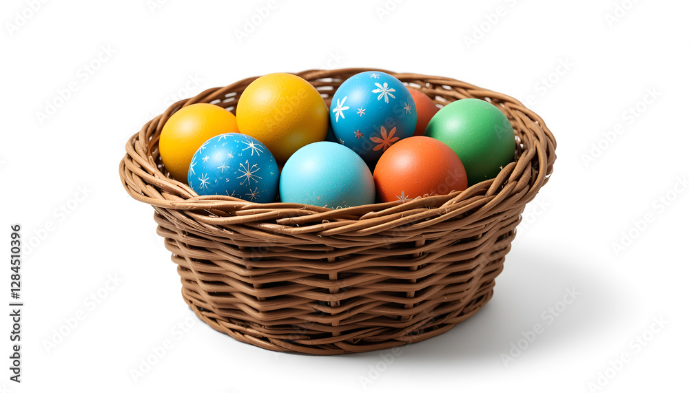 a basket full of colorful Easter eggs. Each egg is unique, and their colorful patterns create a cheerful and festive mood, symbolizing the joy of spring. a basket full of colorful Easter eggs. Each egg is unique, and their colorful patterns create a cheerful and festive mood, symbolizing the joy of spring.