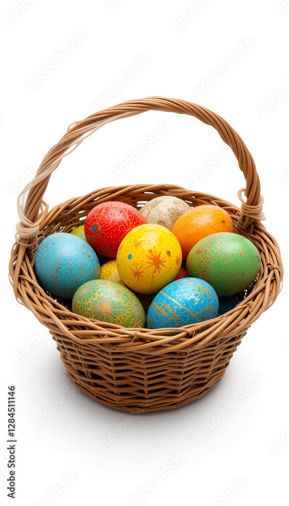 a basket full of colorful Easter eggs. Each egg is unique, and their colorful patterns create a cheerful and festive mood, symbolizing the joy of spring. a basket full of colorful Easter eggs. Each egg is unique, and their colorful patterns create a cheerful and festive mood, symbolizing the joy of spring.