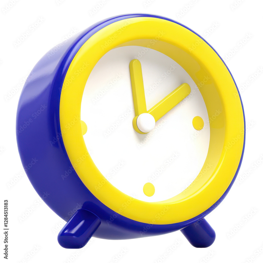 Digital Nomads icon. Colorful alarm clock with a round design and bright yellow and blue colors. isolated on a white background. Digital Nomads icon. Colorful alarm clock with a round design and bright yellow and blue colors. isolated on a white background.