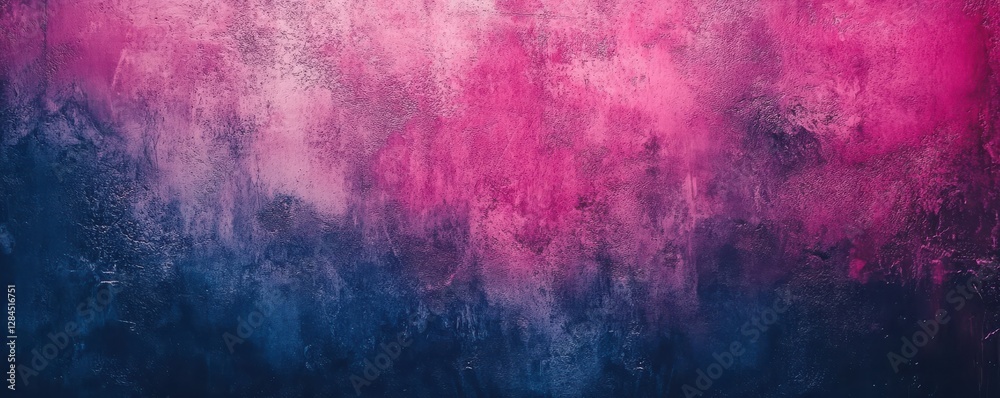 Fototapeta premium Textured gradient background in pink and blue with abstract paint layers
