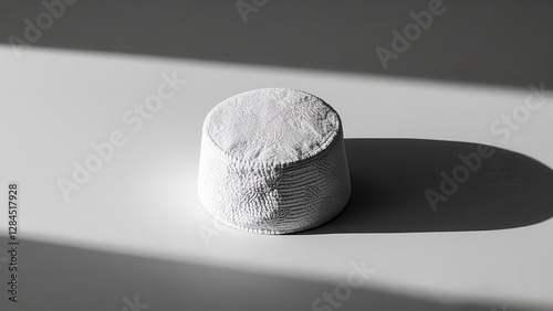 White Kufi Cap in Sunlight Islamic Headwear Minimalist Photography photo
