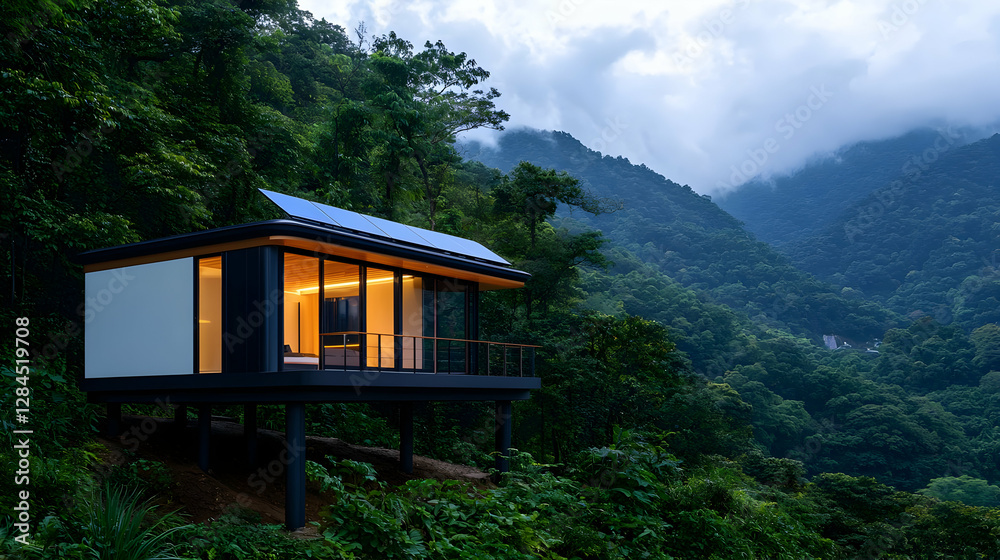 Modern Sustainable House in Mountain Forest Modern Sustainable House in Mountain Forest