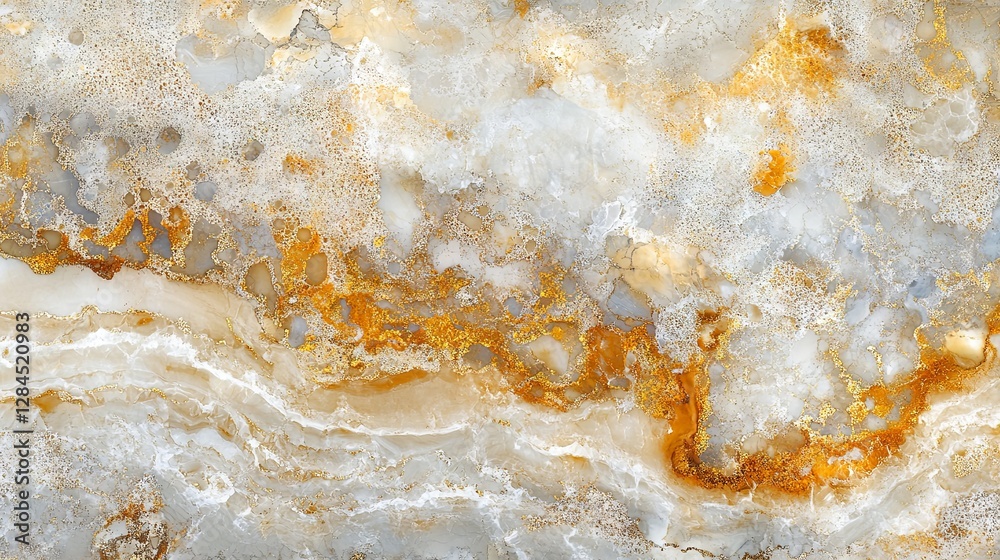 Obraz premium Creative marble texture art with golden sand land and abstract streak patterns