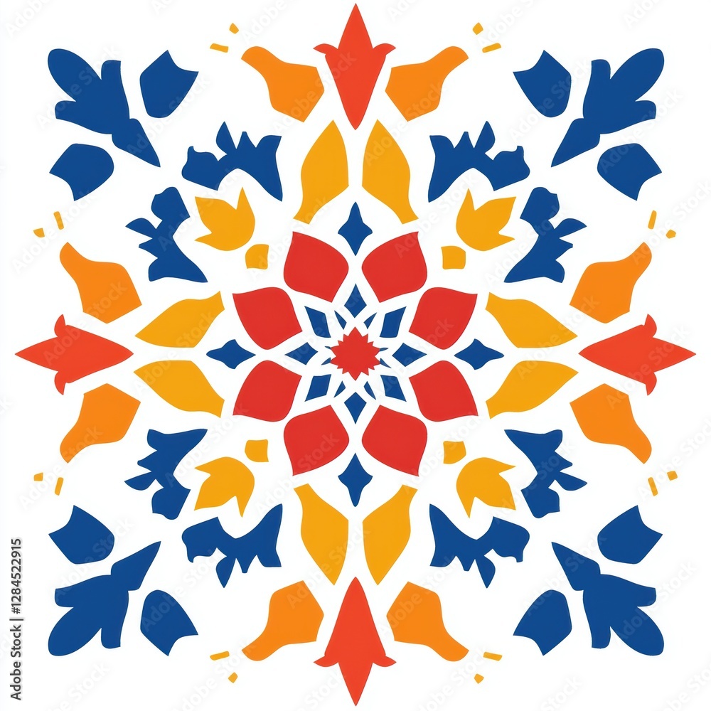 Vibrant Geometric Floral Pattern Design Vibrant Geometric Floral Pattern Design