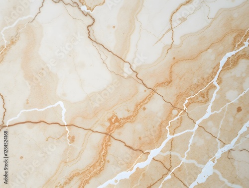 Crema Marfil Marble Texture, Beige Stone Background, Warm Veins Pattern