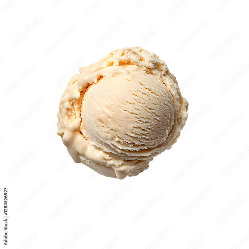 Single scoop of creamy vanilla ice cream isolated on a white background Single scoop of creamy vanilla ice cream isolated on a white background