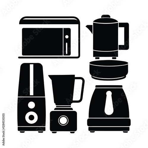 set of kitchen appliances