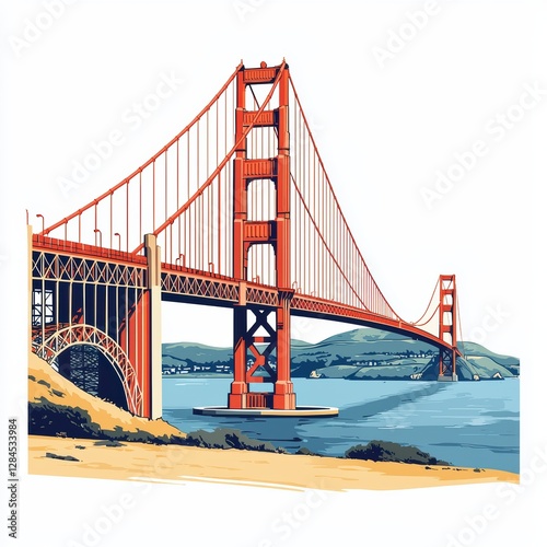 Iconic Golden Gate Bridge in San Francisco