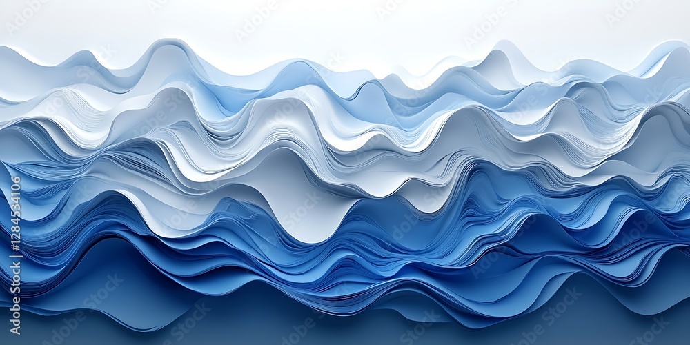 Fototapeta premium Abstract Blue Waves Background (18)