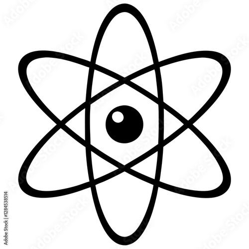 Atom Science Physics Icon Vector Art Illustration for Education and Research