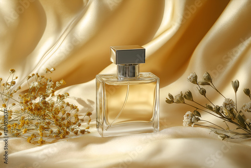 perfume bottle and gold