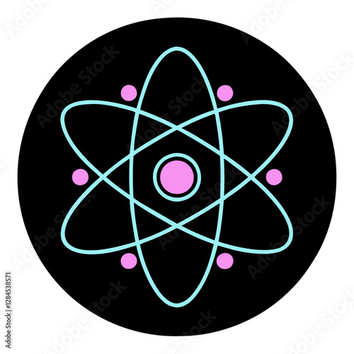 Atom Science Physics Icon Vector Art Illustration for Education and Research