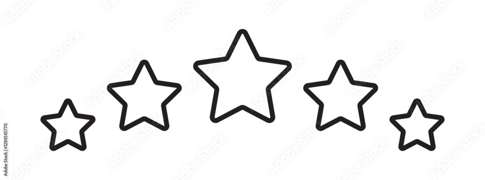 Five star rating. Product review flat icon for apps and websites Five star rating. Product review flat icon for apps and websites