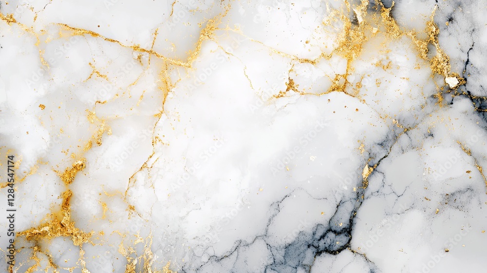 Obraz premium Abstract blue marble texture with gold and white ink design