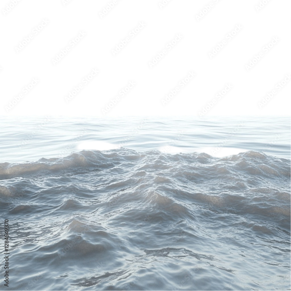 Fototapeta premium Mysterious white objects submerged in a restless sea a tranquil yet eerie scene,