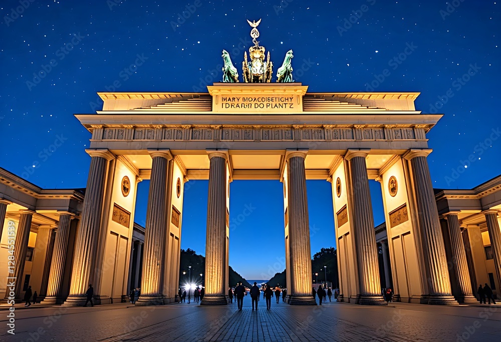 Obraz premium Berlin: Illuminated Brandenburg Gate