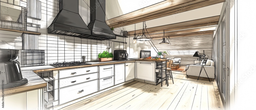 Stylish Kitchen with Ample Natural Lighting Stylish Kitchen with Ample Natural Lighting