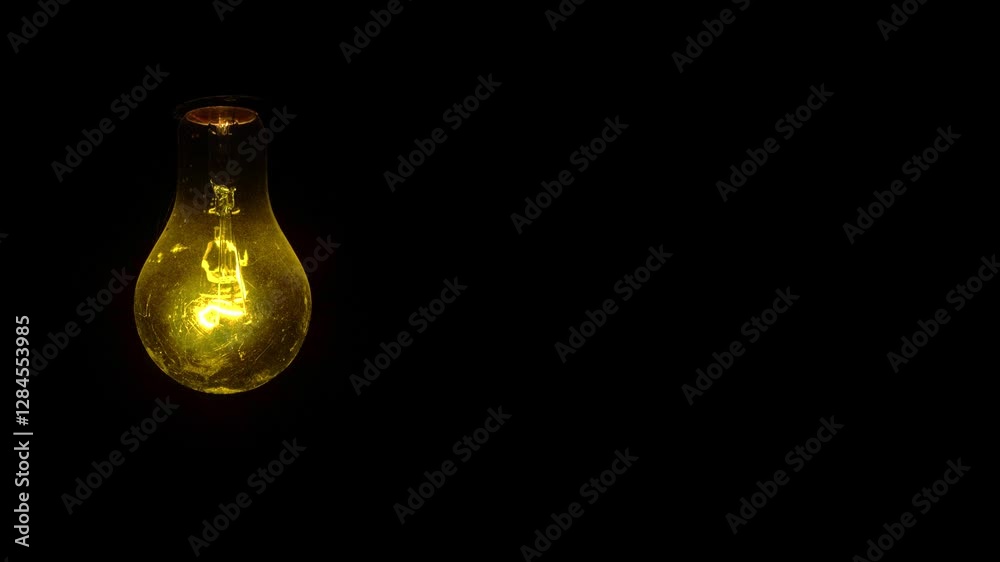 Blinking Light Bulb in Dark Background. Flickering LED Animation Blinking Light Bulb in Dark Background. Flickering LED Animation