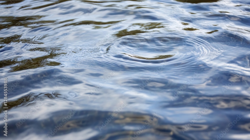 Calm and Serene Water Surface Reflecting Light in Nature : Generative AI Calm and Serene Water Surface Reflecting Light in Nature : Generative AI