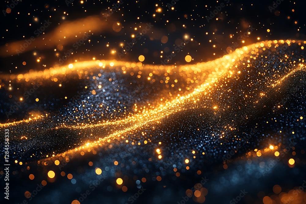 Obraz premium Sparkling Gold and Blue Abstract Background for Luxury Design