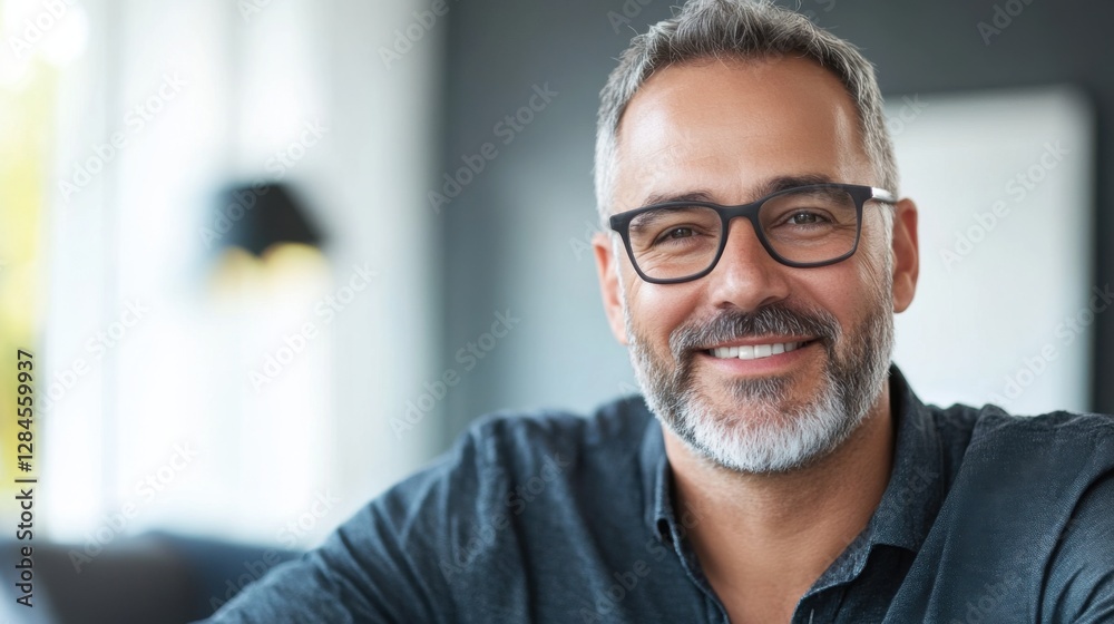 A man with thinning hair smiling while receiving a hair treatment in a stylish salon. Featuring transformation and confidence A man with thinning hair smiling while receiving a hair treatment in a stylish salon. Featuring transformation and confidence