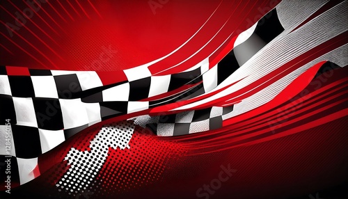 Checkered Flag Abstract Background. Dynamic Racing Flag. Use for sports or racing themes
