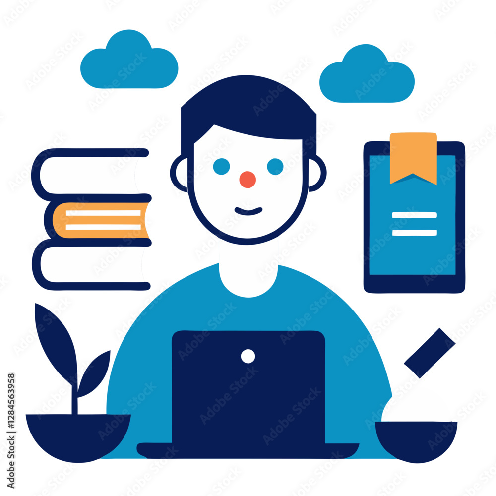 E-learning Online Course Icon Set Vector Art Illustration for Digital Education and Learning E-learning Online Course Icon Set Vector Art Illustration for Digital Education and Learning