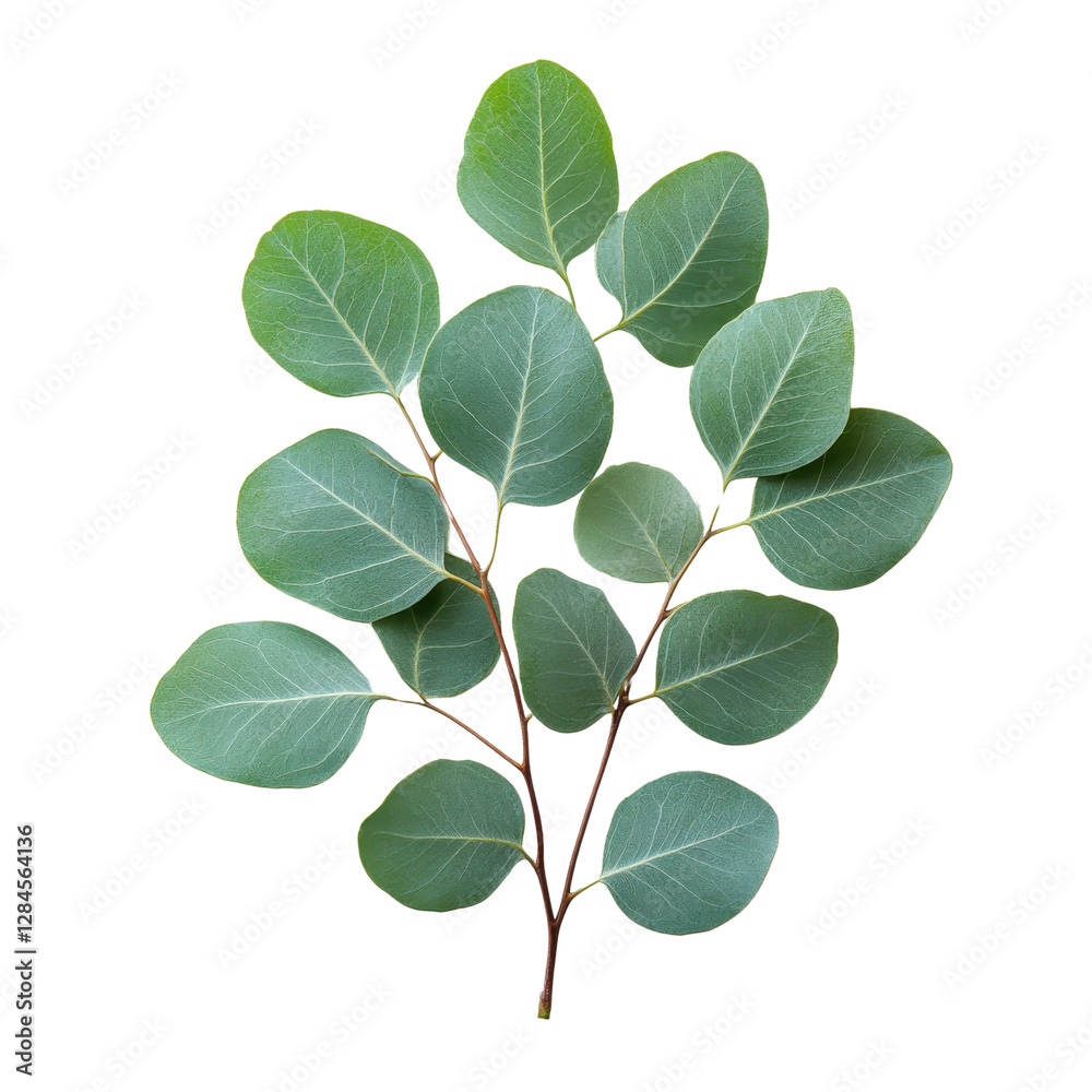 Naklejka premium fresh eucalyptus leaf isolated on white transparent background