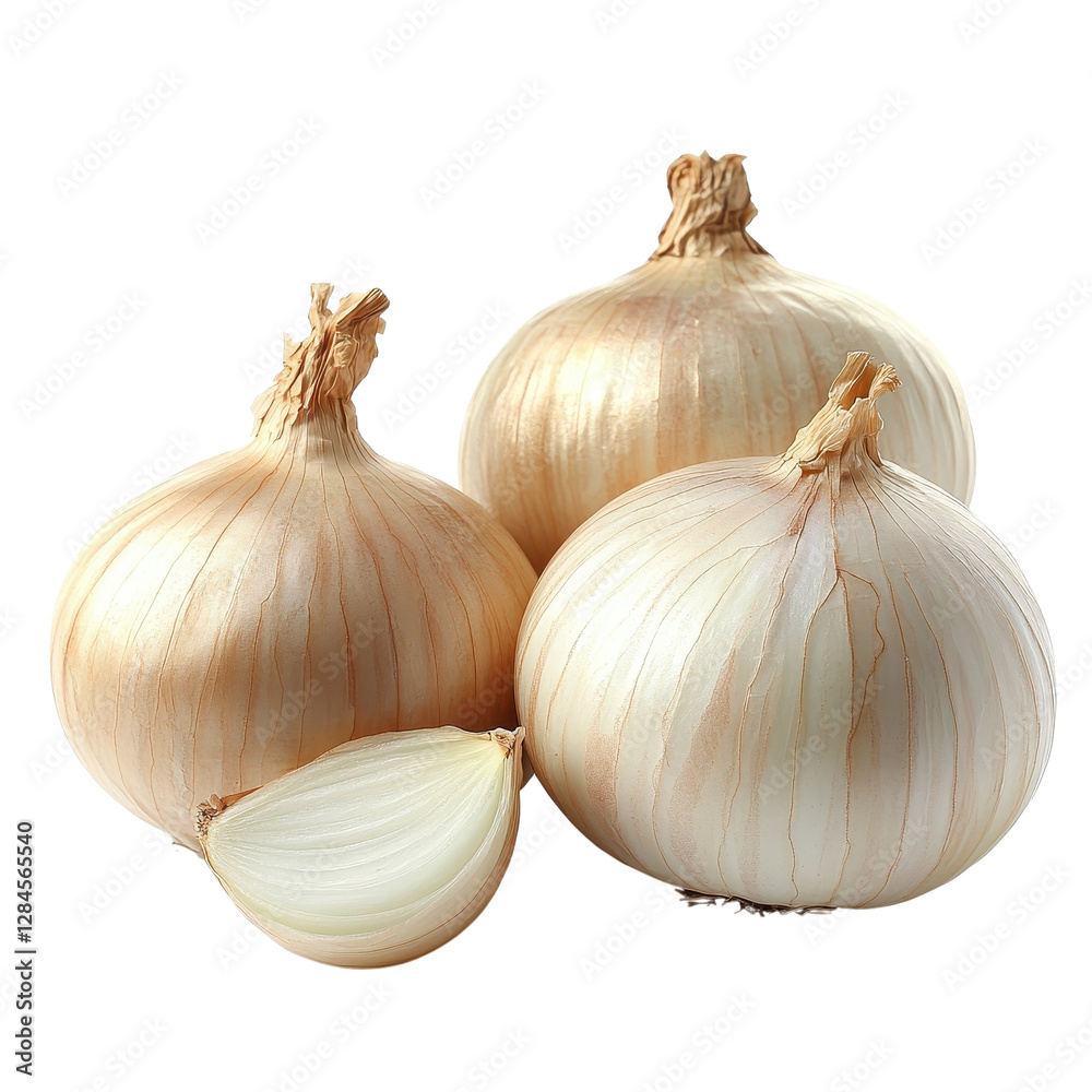 Fototapeta premium Fresh onion png isolated on white transparent background