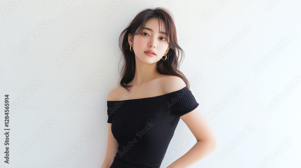 Elegant and Poised Fashion Portrait of an Asian Model Elegant and Poised Fashion Portrait of an Asian Model