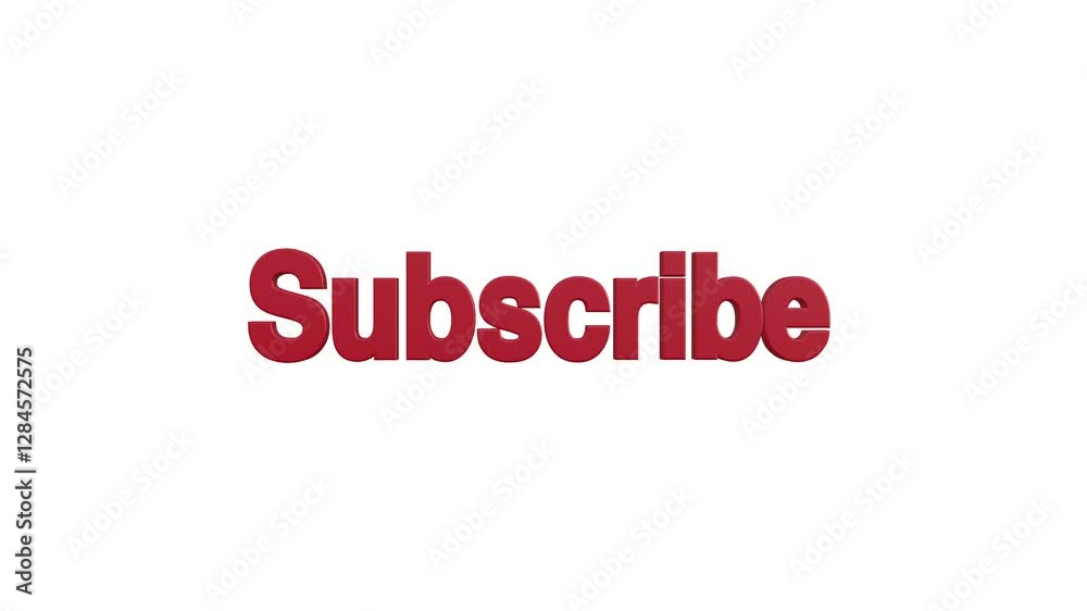 Red Subscribe Text Video Animation A Grooved Clickable Notification for Streaming Sharing and Social Engagement