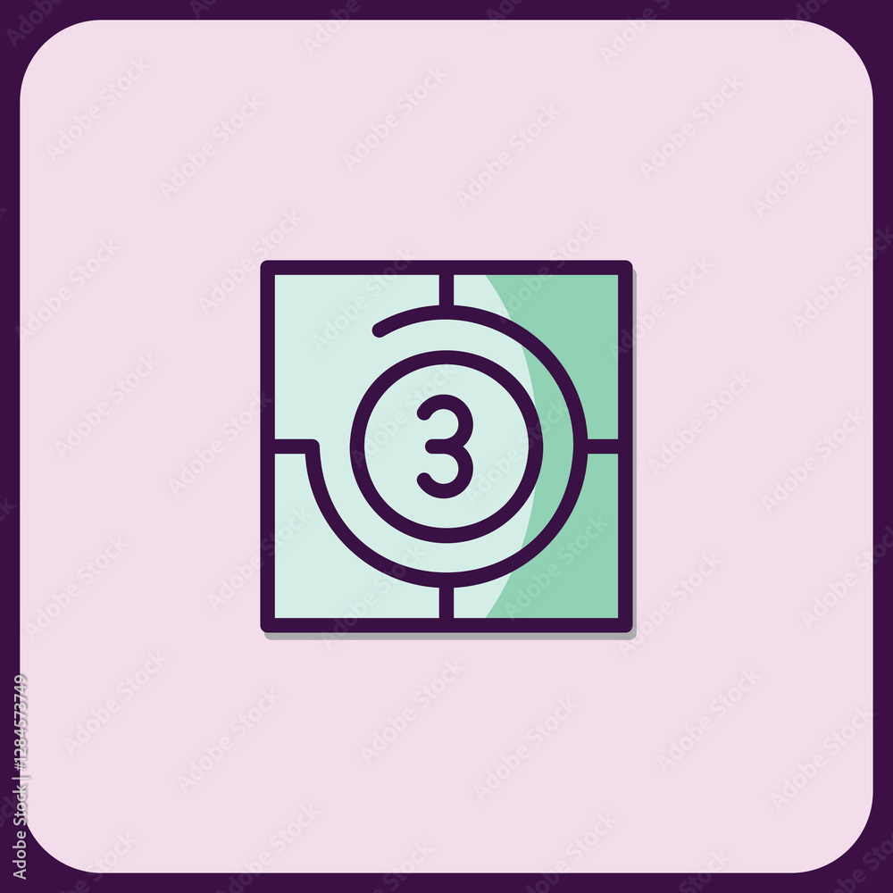 Abstract Geometric Number Three Icon Design Abstract Geometric Number Three Icon Design