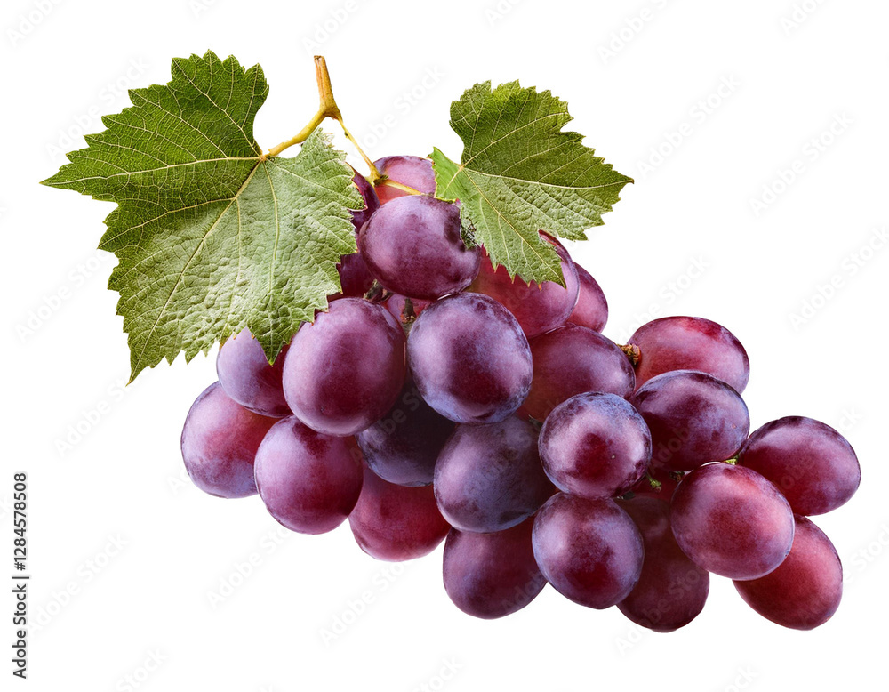 Fototapeta premium Weintrauben isoliert auf weißen Hintergrund, Freisteller 
