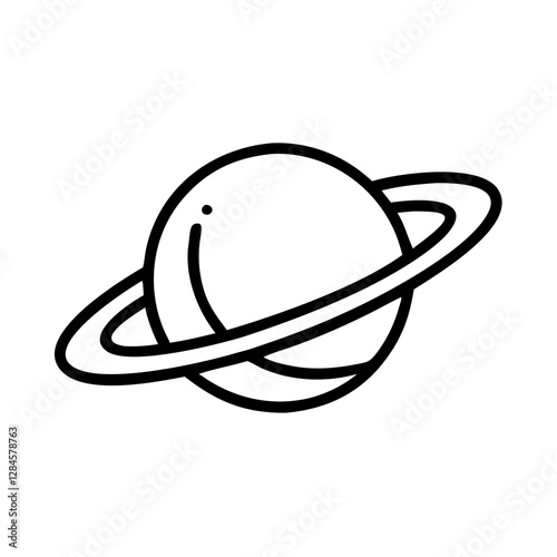  Minimalistic planet icon with ring representing space