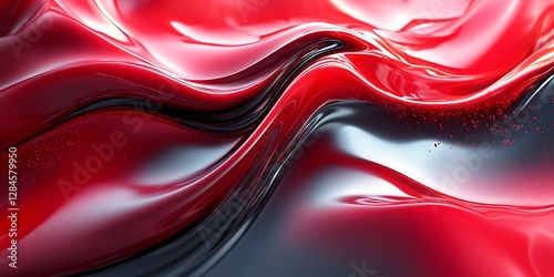 Abstract Red Fluid Flow photo