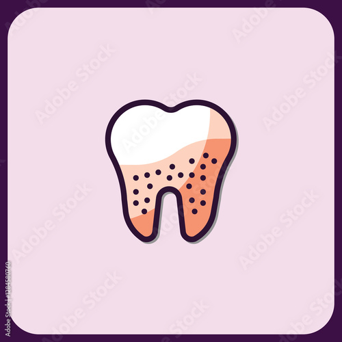 Stylized Tooth Icon: Dental Health and Care Illustration