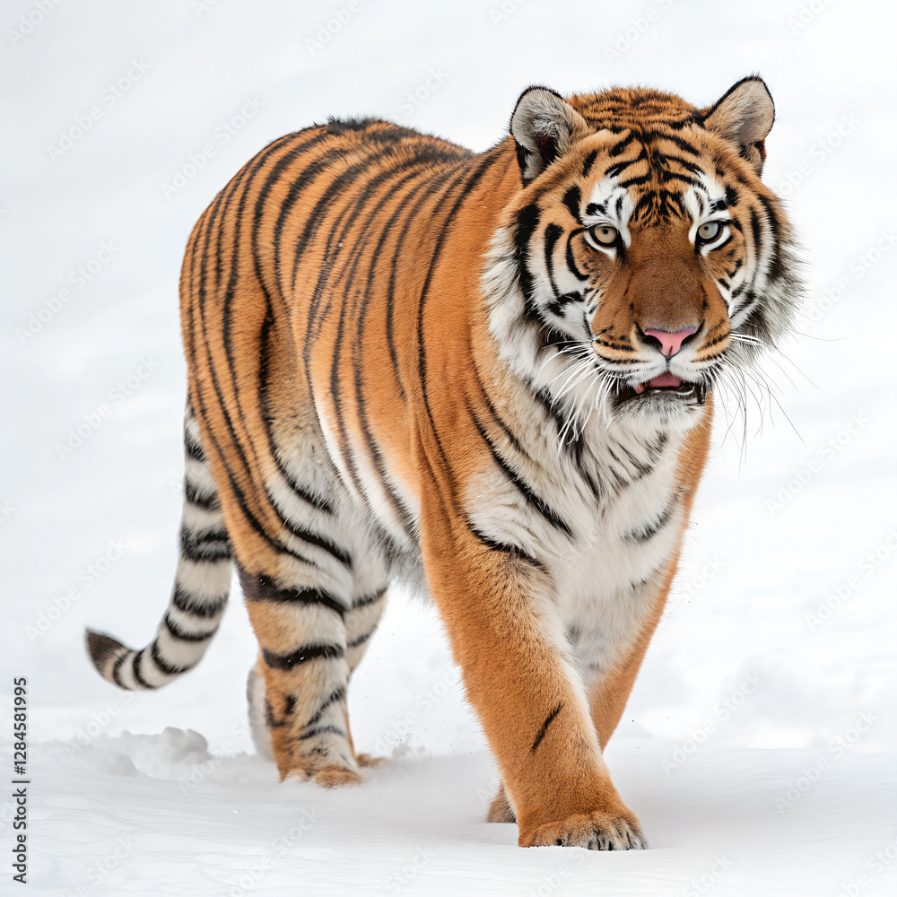 Naklejka premium The finest Bengal tiger in royal on a white background