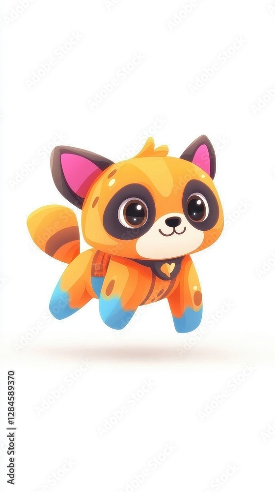 Adorable Cartoon Raccoon Character Design - Jumping for Joy Adorable Cartoon Raccoon Character Design - Jumping for Joy