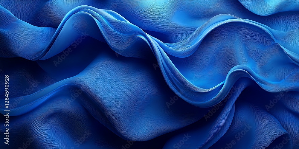 Fototapeta premium Abstract Blue Fabric Drape (16)