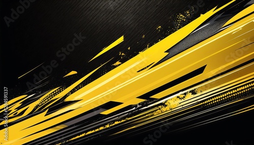Abstract speed design with yellow and black streaks. Background is a dark carbon fiber style. Graphic design element, possible use for branding, marketing