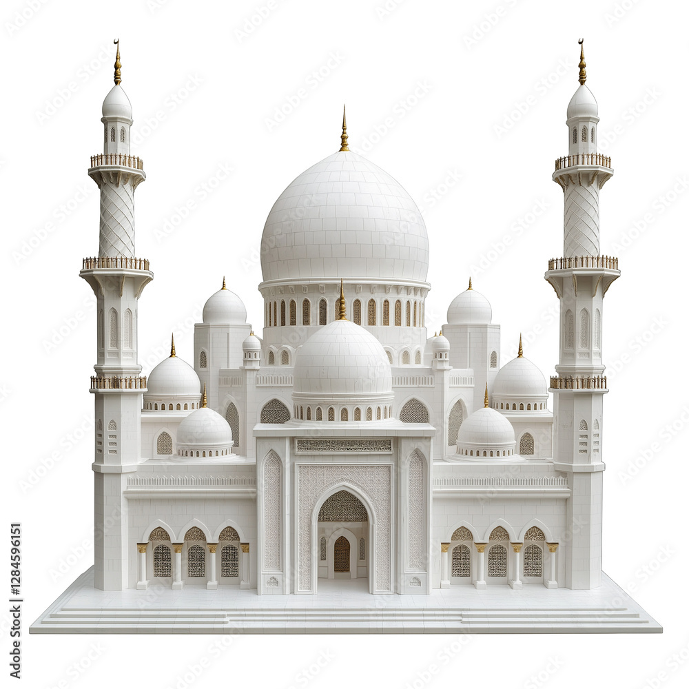 Obraz premium Wooden Mosque Model | Islamic Architecture, Miniature Design