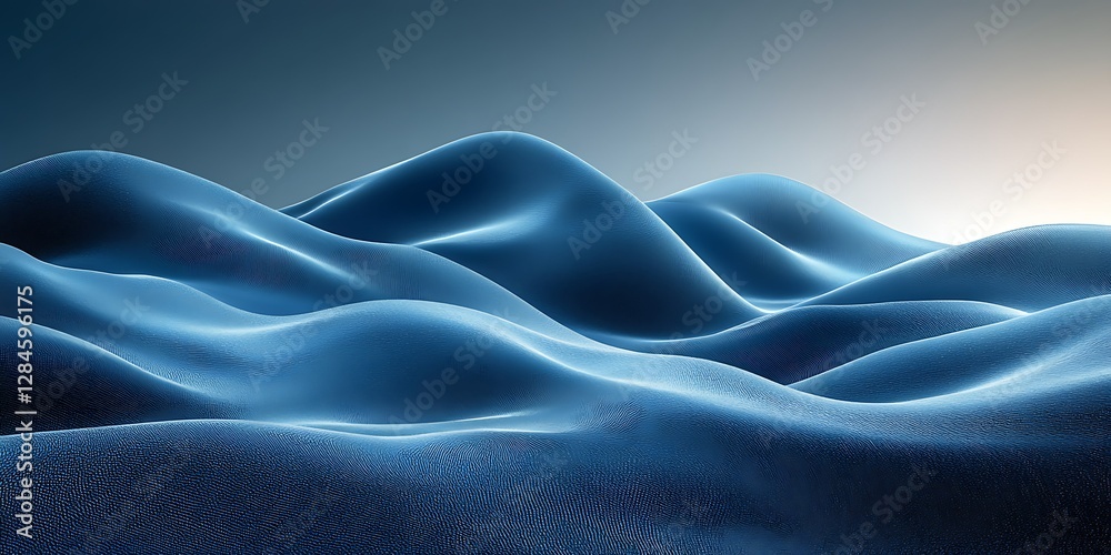 Fototapeta premium Abstract Blue Landscape Digital Art