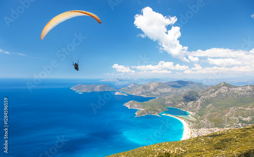 aerial view of Blue Lagoon in Oludeniz, Turkey photo