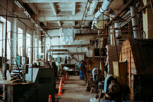 Картината върху платно The rawhide workshop is a part of the tannery where light tanning is carried out