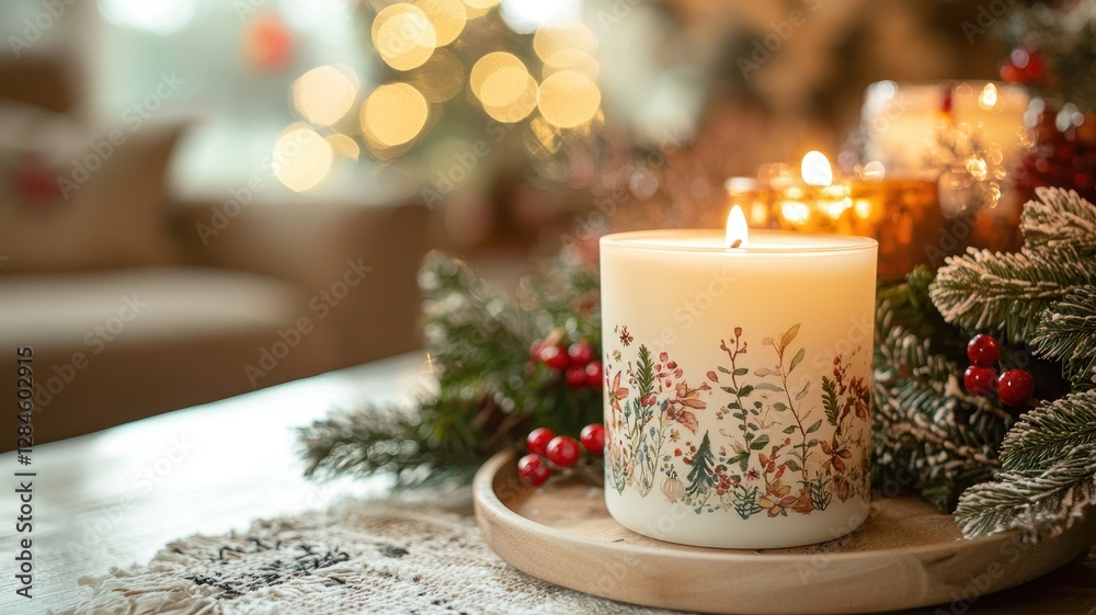 World candle day with relaxation and therapy idea. Cozy holiday atmosphere with lit candles and festive decor. World candle day with relaxation and therapy idea. Cozy holiday atmosphere with lit candles and festive decor.