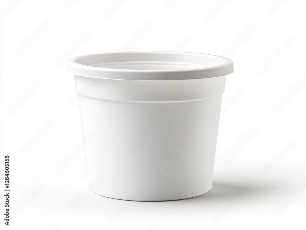 Minimalist white yogurt cup stands out in a pristine environment, embodying simplicity and elegance in its clean design and smooth texture, ideal for showcasing dairy products Minimalist white yogurt cup stands out in a pristine environment, embodying simplicity and elegance in its clean design and smooth texture, ideal for showcasing dairy products